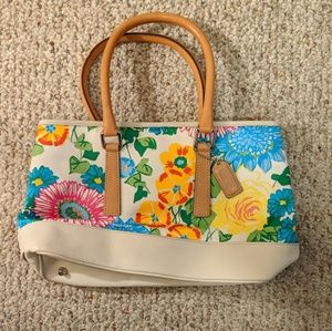 White Floral Coach Purse